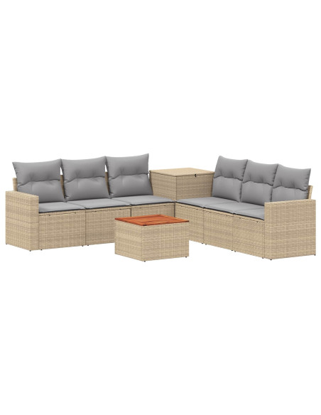 Set di divani 8 pz Beige e Grigio Chiaro