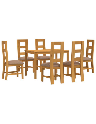 Set da pranzo 7 pz Grigio Legno di Quercia Massello
