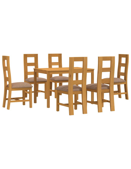 Set da pranzo 7 pz Grigio Legno di Quercia Massello