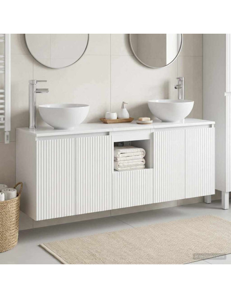Set di Armadi da Bagno 3 pz Bianco 49,5 x 41 x 64,5 cm