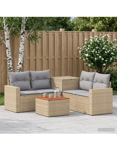 Set di divani 6 pz Beige e Grigio Chiaro