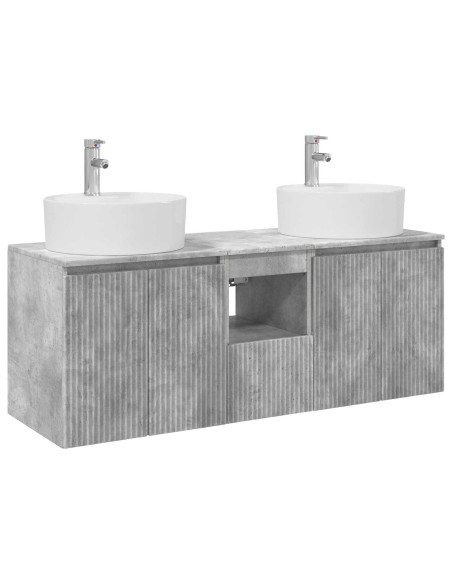 Set di Armadi da Bagno 3 pz Grigio Cemento 49,5 x 44,5 x 65 cm