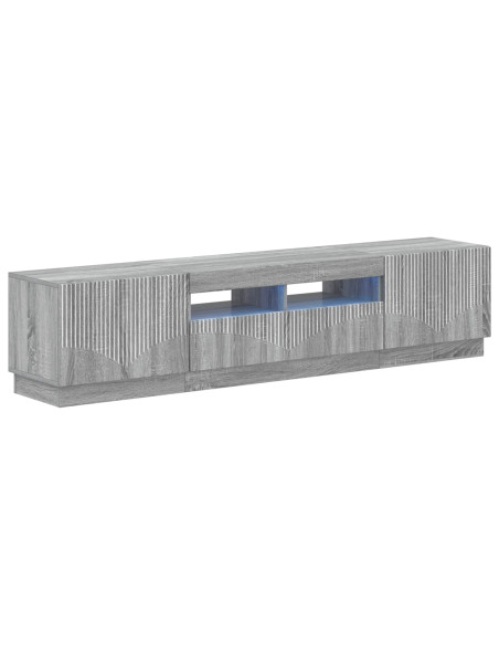 Mobile TV LED a 5 pezzi Sonoma grigio Legno ingegnerizzato