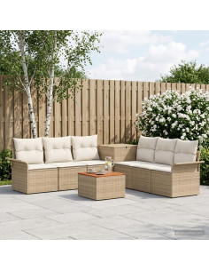 Set di divani 8 pz Beige e Bianco Crema