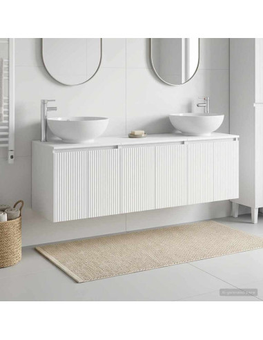 Set di Armadi da Bagno 3 pz Bianco 49,5 x 44,5 x 65 cm