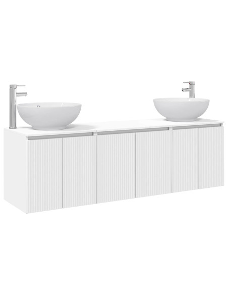 Set di Armadi da Bagno 3 pz Bianco 49,5 x 44,5 x 65 cm