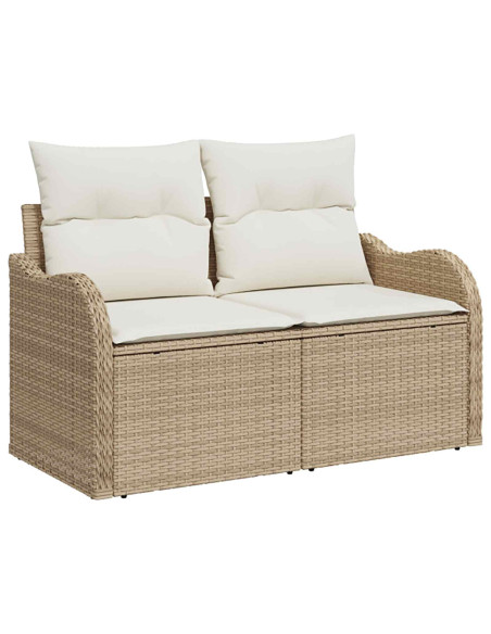 Set di divani 7 pz Beige e Bianco Crema