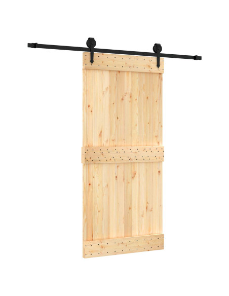 Porta scorrevole Naturale e Nero 95 x 210 cm