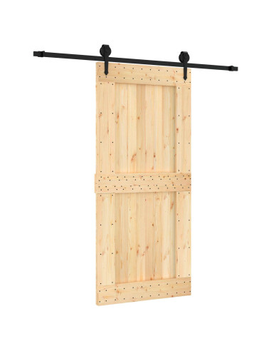 Porta scorrevole Naturale e Nero 95 x 210 cm