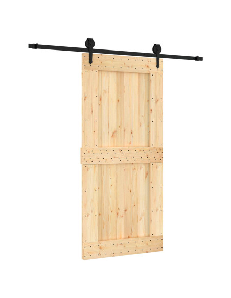 Porta scorrevole Naturale e Nero 95 x 210 cm
