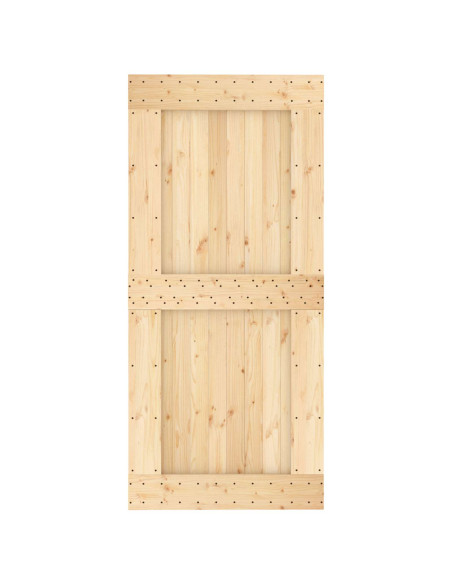 Porta scorrevole Naturale e Nero 95 x 210 cm