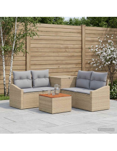 Set di divani 6 pz Beige e Grigio Chiaro