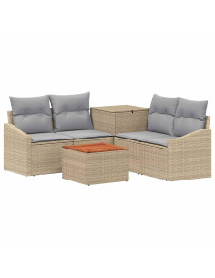 Set di divani 6 pz Beige e Grigio Chiaro 2