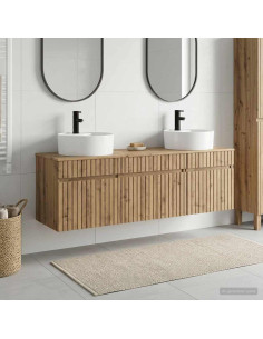 Set di Armadi da Bagno 3 pz Rovere Artigianale