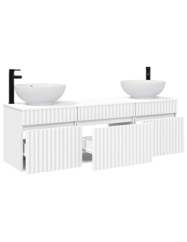 Set di Armadi da Bagno 3 pz Bianco 49 x 44,5 x 66,5 cm