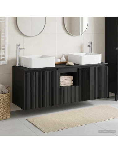 Set di Armadi da Bagno 3 pz Nero 49,5 x 41 x 63 cm