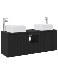 Set di Armadi da Bagno 3 pz Nero 49,5 x 41 x 63 cm 2