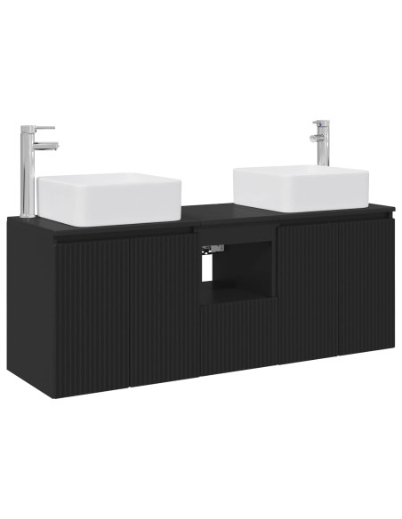 Set di Armadi da Bagno 3 pz Nero 49,5 x 41 x 63 cm