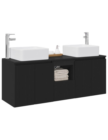 Set di Armadi da Bagno 3 pz Nero 49,5 x 41 x 63 cm