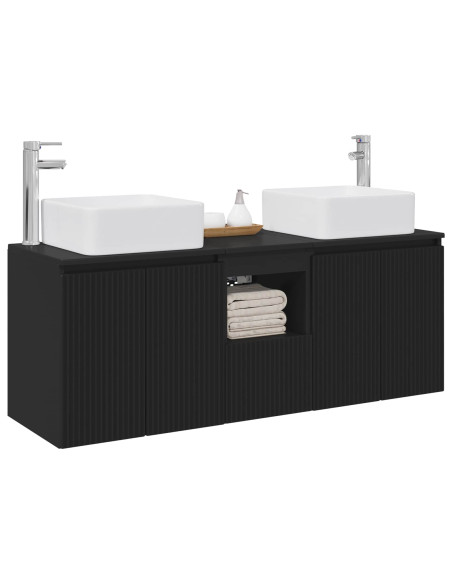 Set di Armadi da Bagno 3 pz Nero 49,5 x 41 x 63 cm