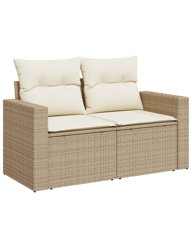 Set di divani 8 pz Beige e Bianco Crema