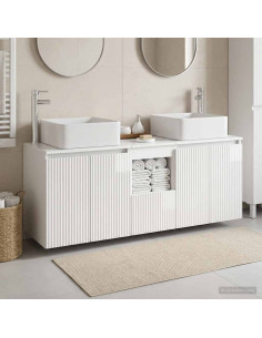 Set di Armadi da Bagno 3 pz Bianco Lucido 49,5 x 41 x 63 cm