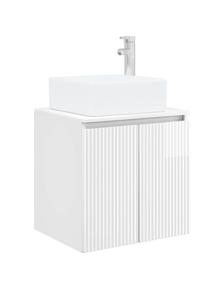 Set di Armadi da Bagno 3 pz Bianco Lucido 49,5 x 41 x 63 cm