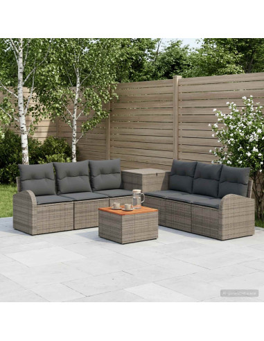 Set di divani 8 pz Grigio e Grigio Scuro