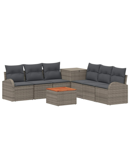 Set di divani 8 pz Grigio e Grigio Scuro