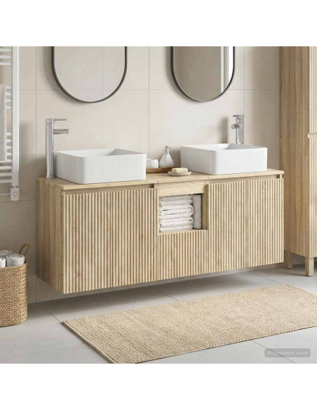 Set di Armadi da Bagno 3 pz Rovere Sonoma 53 x 35 x 63 cm