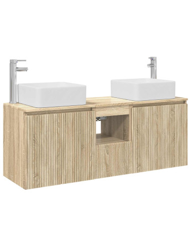 Set di Armadi da Bagno 3 pz Rovere Sonoma 53 x 35 x 63 cm