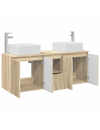 Set di Armadi da Bagno 3 pz Rovere Sonoma 53 x 35 x 63 cm