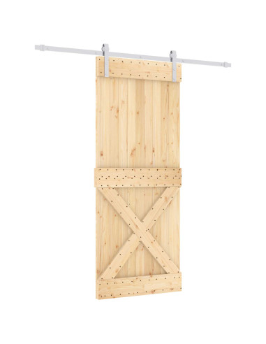 Porta scorrevole Naturale e Bianco 85 x 210 cm