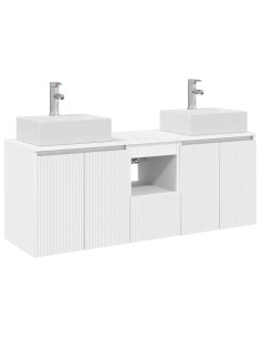 Set di Armadi da Bagno 3 pz Bianco 49,5 x 41 x 62,5 cm 2