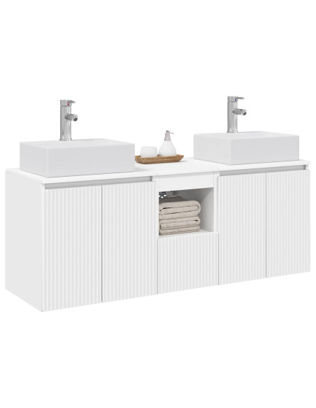 Set di Armadi da Bagno 3 pz Bianco 49,5 x 41 x 62,5 cm