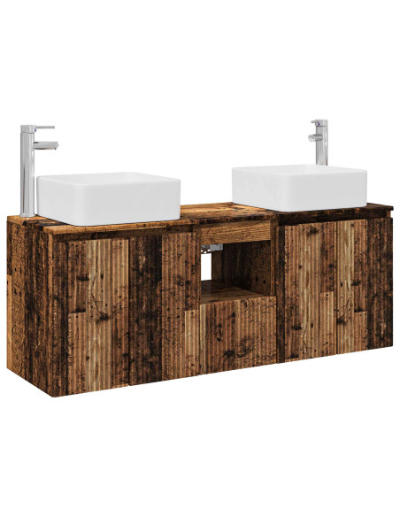Set di Armadi da Bagno 3 pz Legno antico 53 x 35 x 63 cm