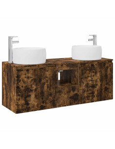 Set di Armadi da Bagno 3 pz Rovere Fumo 49,5 x 44,5 x 66 cm 2