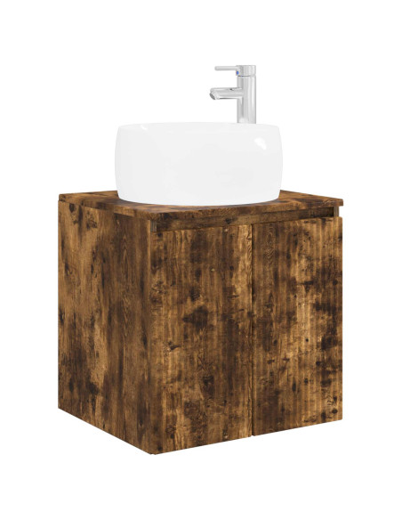 Set di Armadi da Bagno 3 pz Rovere Fumo 49,5 x 44,5 x 66 cm