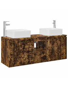 Set di Armadi da Bagno 3 pz Rovere Fumo 53 x 35 x 63 cm 2