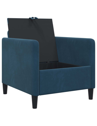 Set di Divani con Storage 2 pz Blu Poliestere