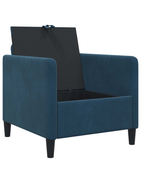 Set di Divani con Storage 2 pz Blu Poliestere
