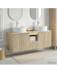 Set di Armadi da Bagno 3 pz Rovere Sonoma 49,5 x 44,5 x 65 cm