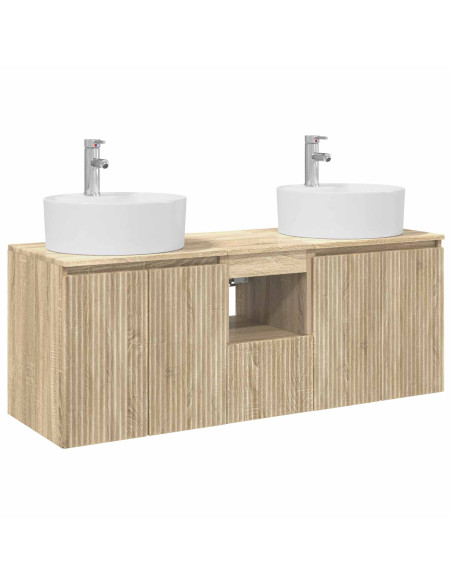 Set di Armadi da Bagno 3 pz Rovere Sonoma 49,5 x 44,5 x 65 cm