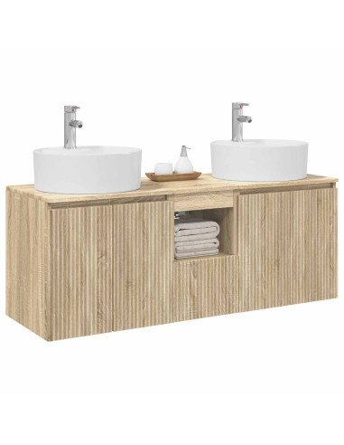 Set di Armadi da Bagno 3 pz Rovere Sonoma 49,5 x 44,5 x 65 cm