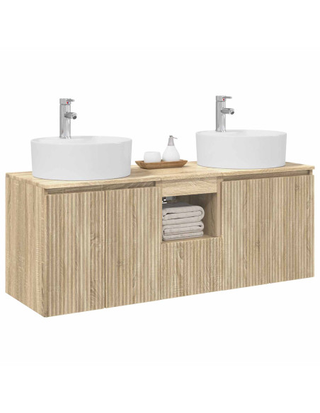 Set di Armadi da Bagno 3 pz Rovere Sonoma 49,5 x 44,5 x 65 cm