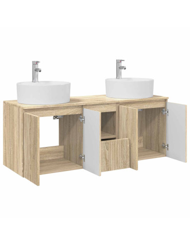 Set di Armadi da Bagno 3 pz Rovere Sonoma 49,5 x 44,5 x 65 cm