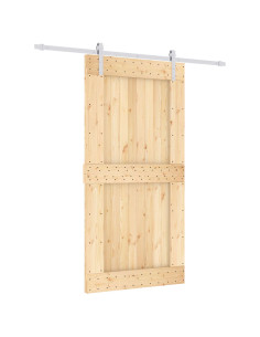 Porta scorrevole Naturale e Bianco 100 x 210 cm 2