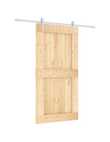 Porta scorrevole Naturale e Bianco 100 x 210 cm