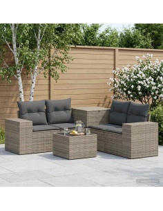 Set di divani 6 pz Grigio e Grigio Scuro
