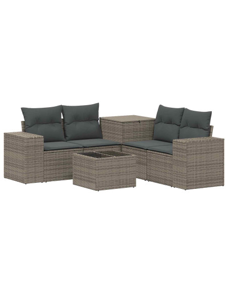 Set di divani 6 pz Grigio e Grigio Scuro